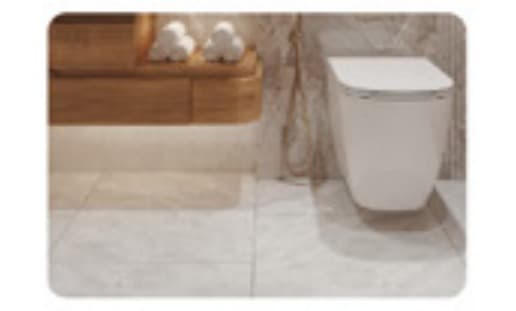 Sàn và tường bàn giao tại Phòng vệ sinh — Đá nung kết vân đá marble, men mờ, chống trơn R10 (Vasta Stone), căn hộ Peninsula Private Đà Nẵng